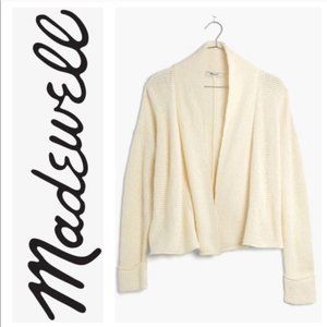 Madewell Cream Crop Textured Open Cardigan XS